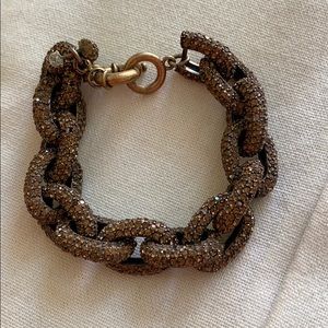 J Crew Pave Crystal Chunky Link Bracelet
